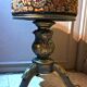 Tabouret Piano Victorien bois patiné Tissu Tapissier XIX France