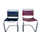 Pair of Bersanelli chairs in black and burgundy leather