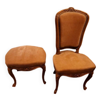 Louis XVI chair and ottoman