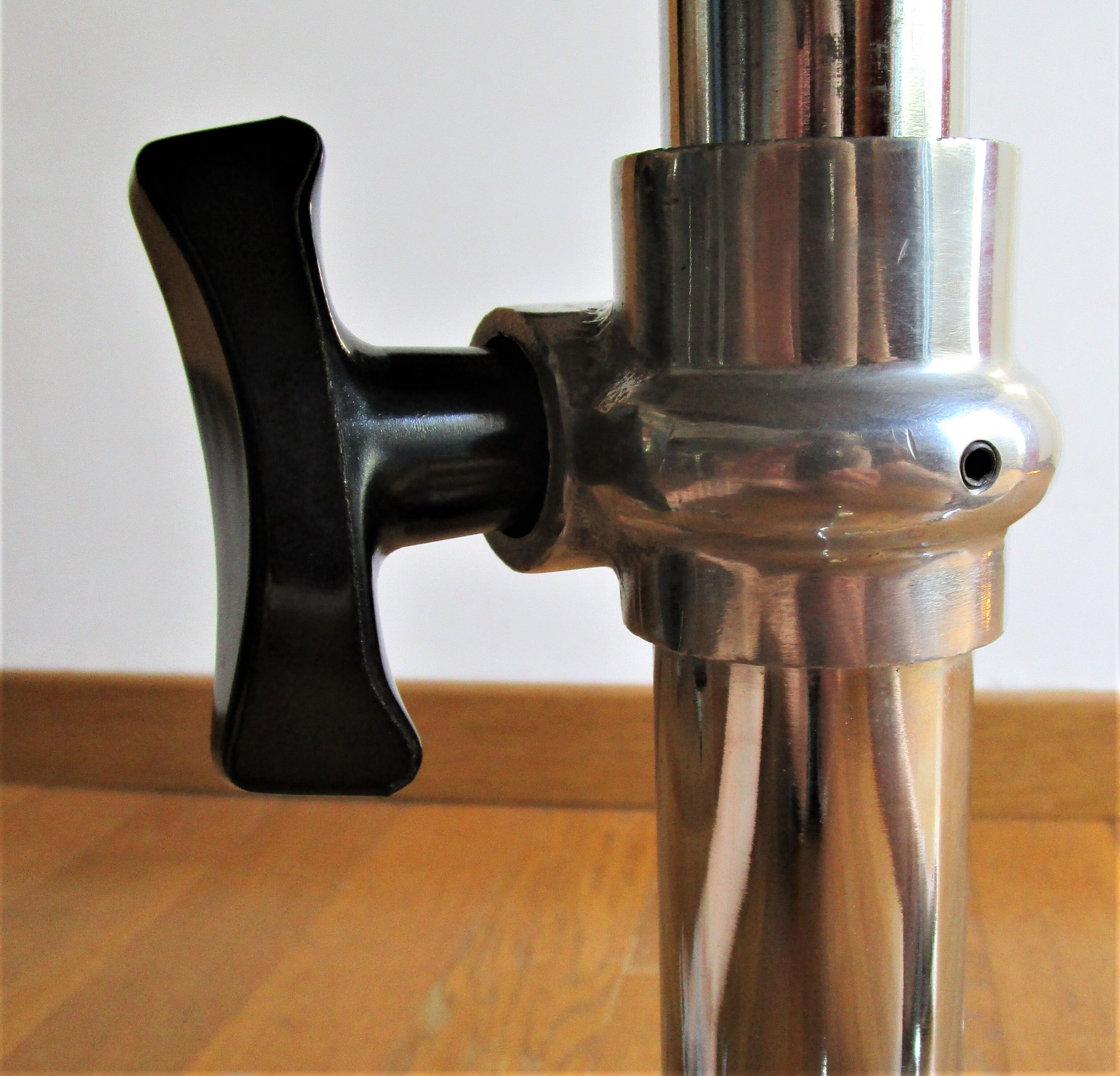 Adjustable office stool foot chrome wheels sitting vintage fabric