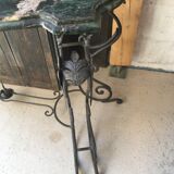 Iron console on marble