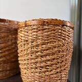 2 paniers en rotin vintage