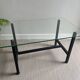 Vintage design coffee table in glass and metal