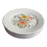 5 vintage flower plate 20,5cm