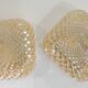 Vintage cast amber glass ceiling lamp spiked pattern for retro furniture from the 50s-60s