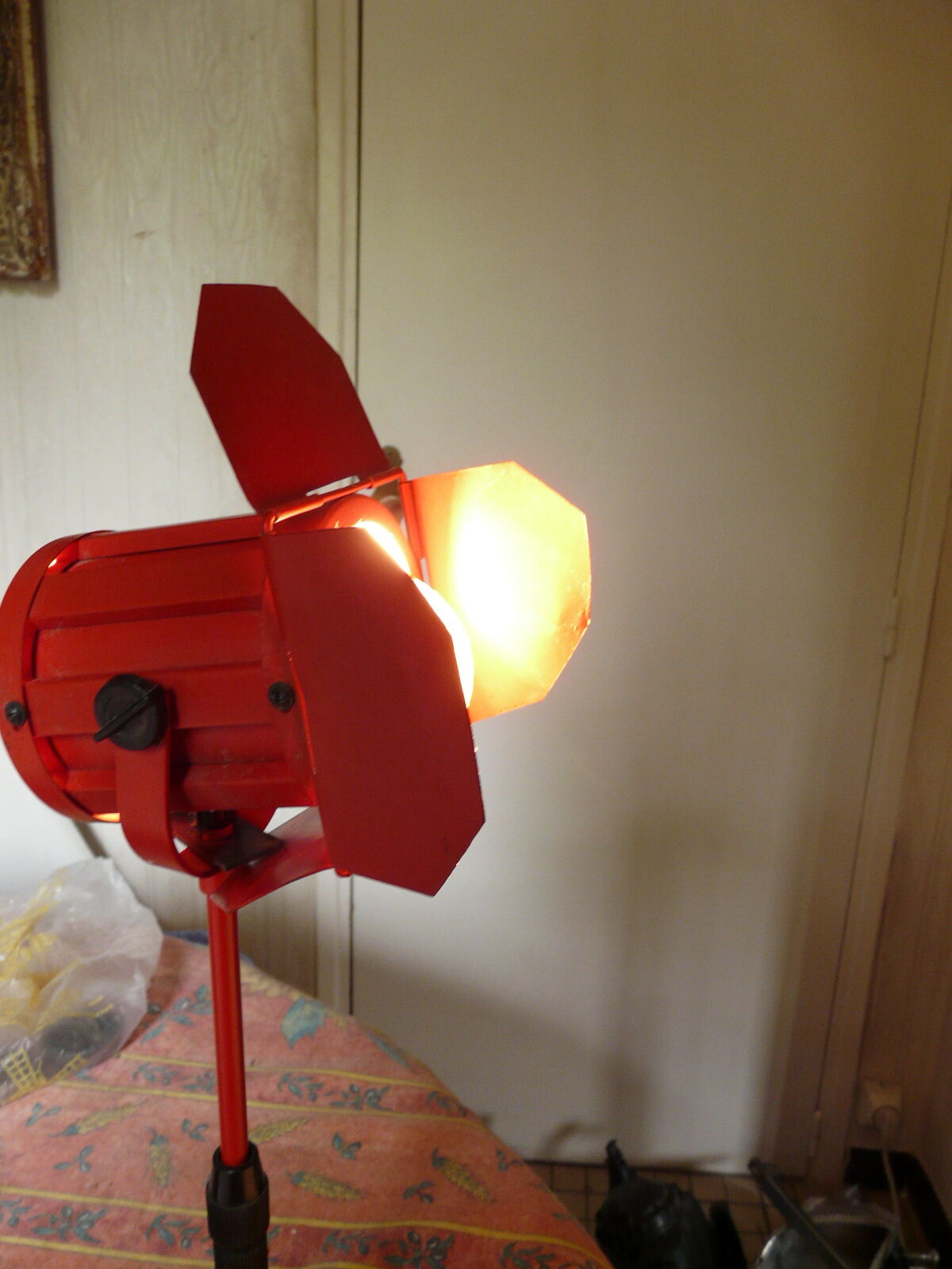 Industrial red metal projector