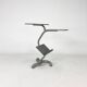 Table d'appoint postmoderne italienne en acier perforé, années 1980