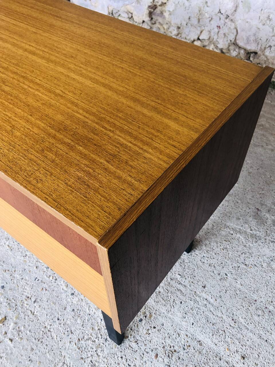 Teak storage unit with metal legs Circa 70's