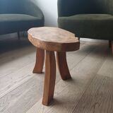brutalist tripod stool in solid elm