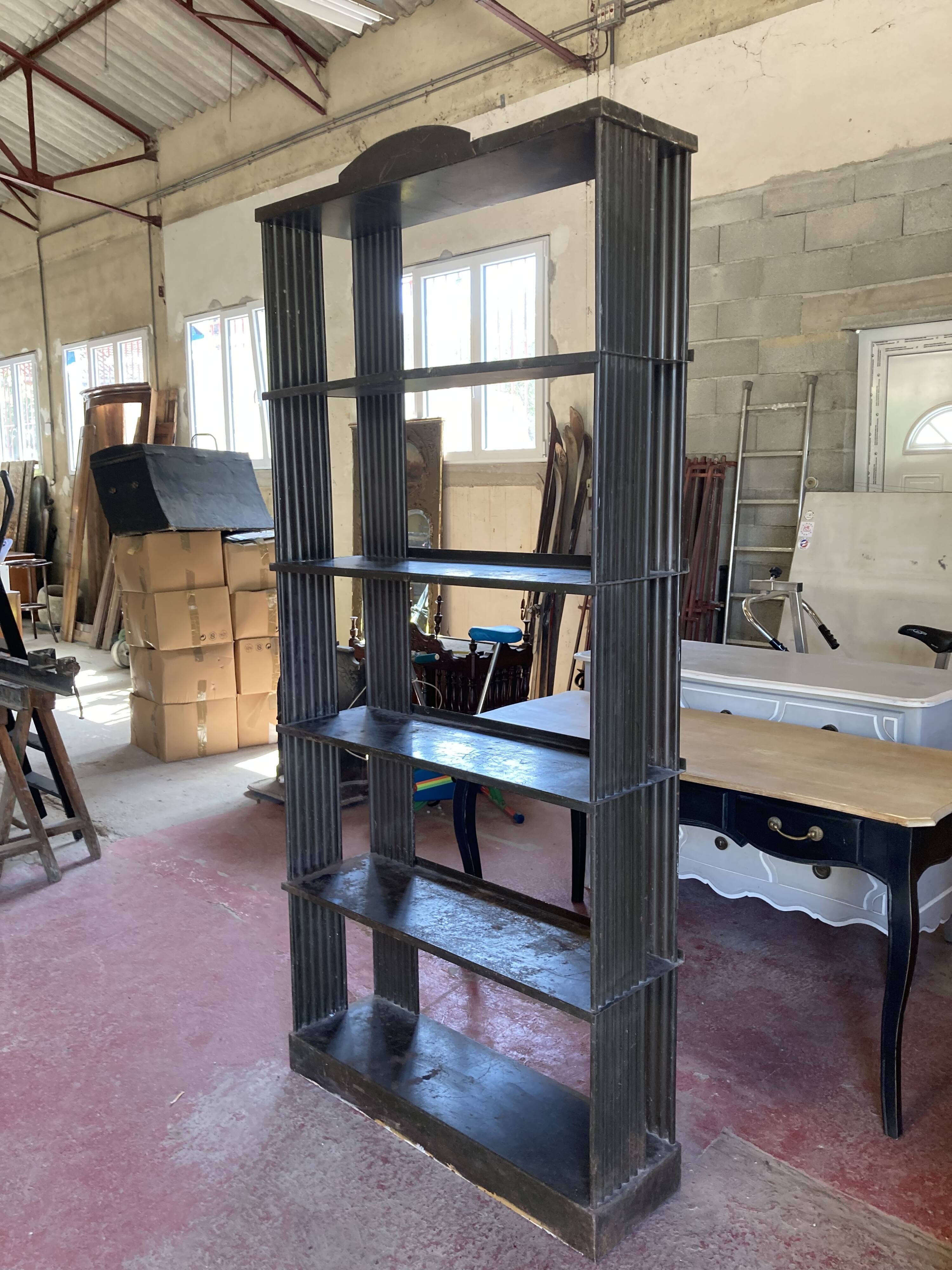 Black tole floor cabinet industrial style circa 1930