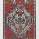 Coral red vintage rug 91x45cm