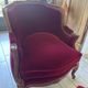 Bergère Gondole armchair in Louis XV style – Bordeaux / Red Velvet