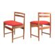 4 Danish Vintage Mid-Century Dining Chairs red upholstery