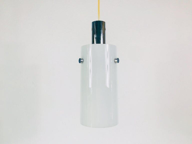 Opal glass hanging lamp from Limburg 1970