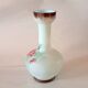 Late 19th Century French Opaline Glass Vase - Hand-Painted Floral Soliflore
