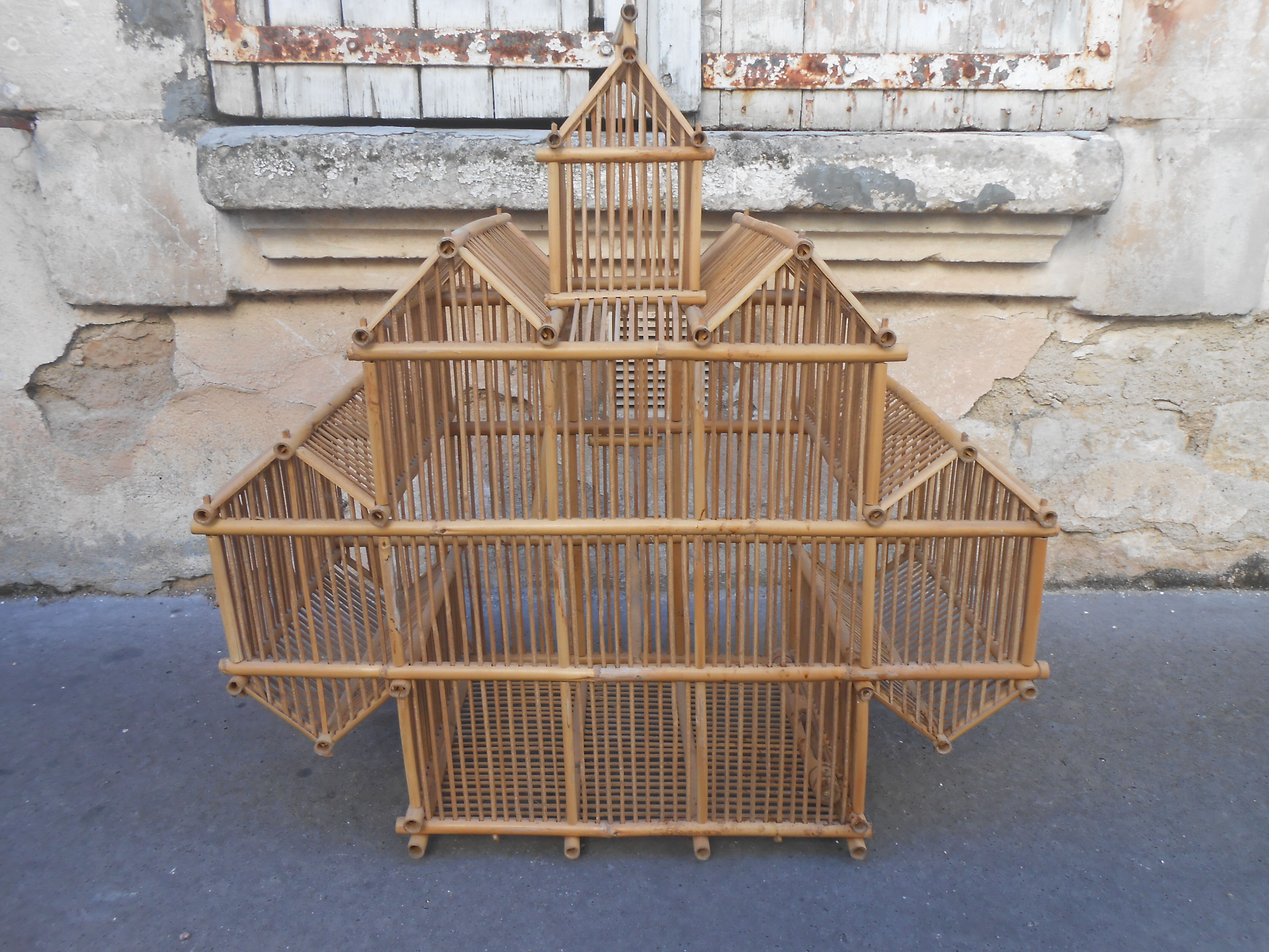 Cage oiseau en bambou
