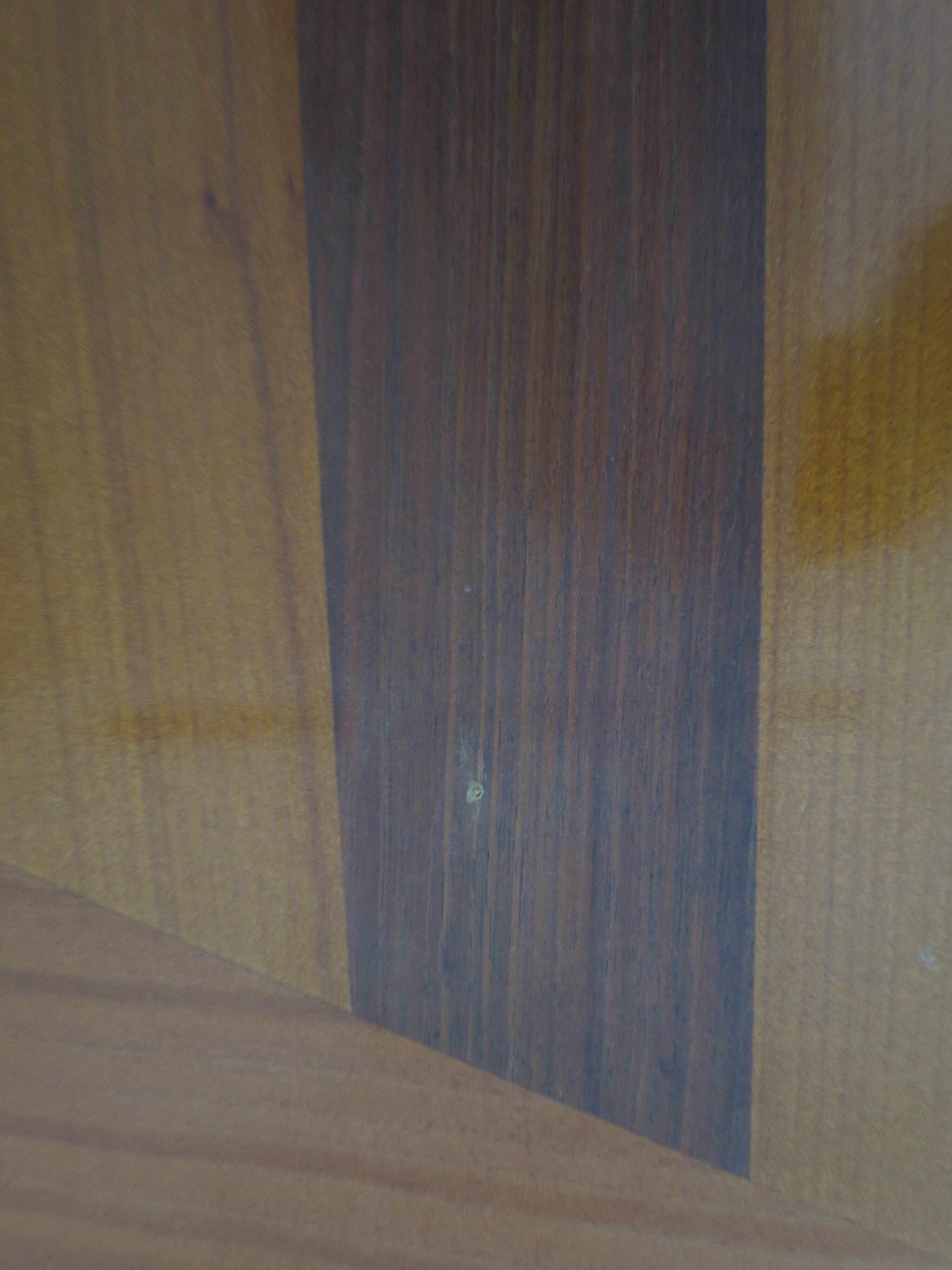 Large coffee table - cherry finish - solid wood - butterfly motifs