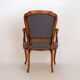 Fauteuil style Louis XV en tissu feutré gris