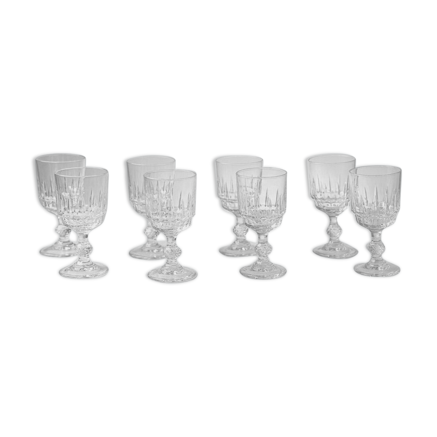 8 vintage bistro stemmed glasses