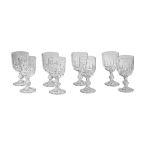 8 verres à pied bistrot vintage