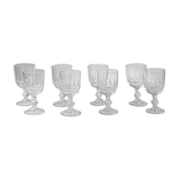 8 verres à pied bistrot vintage
