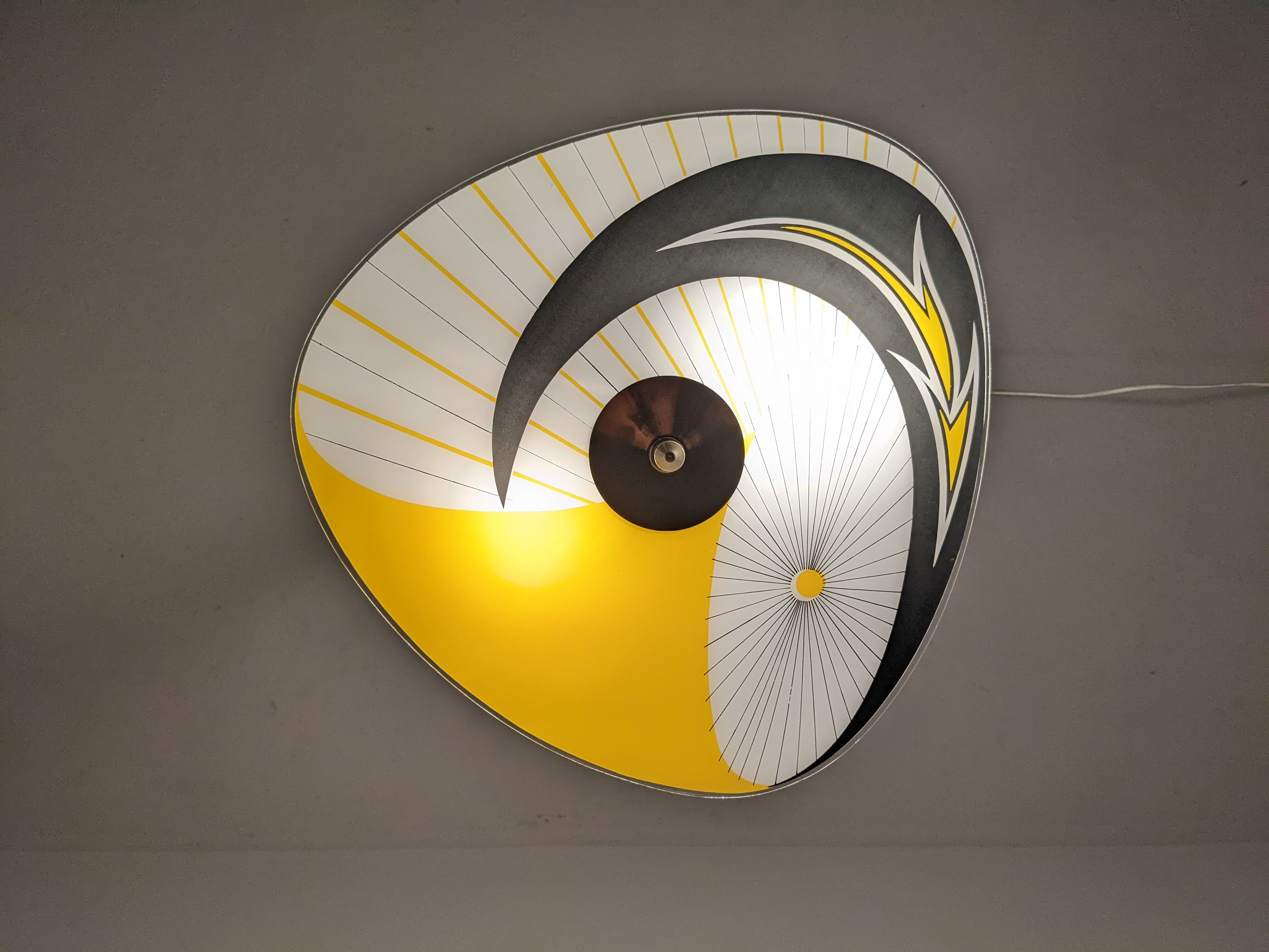 Modernist glass suspension from the 50s/60s