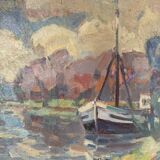 Oil on canvas Marine