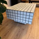 White and black mosaic tile coffee table