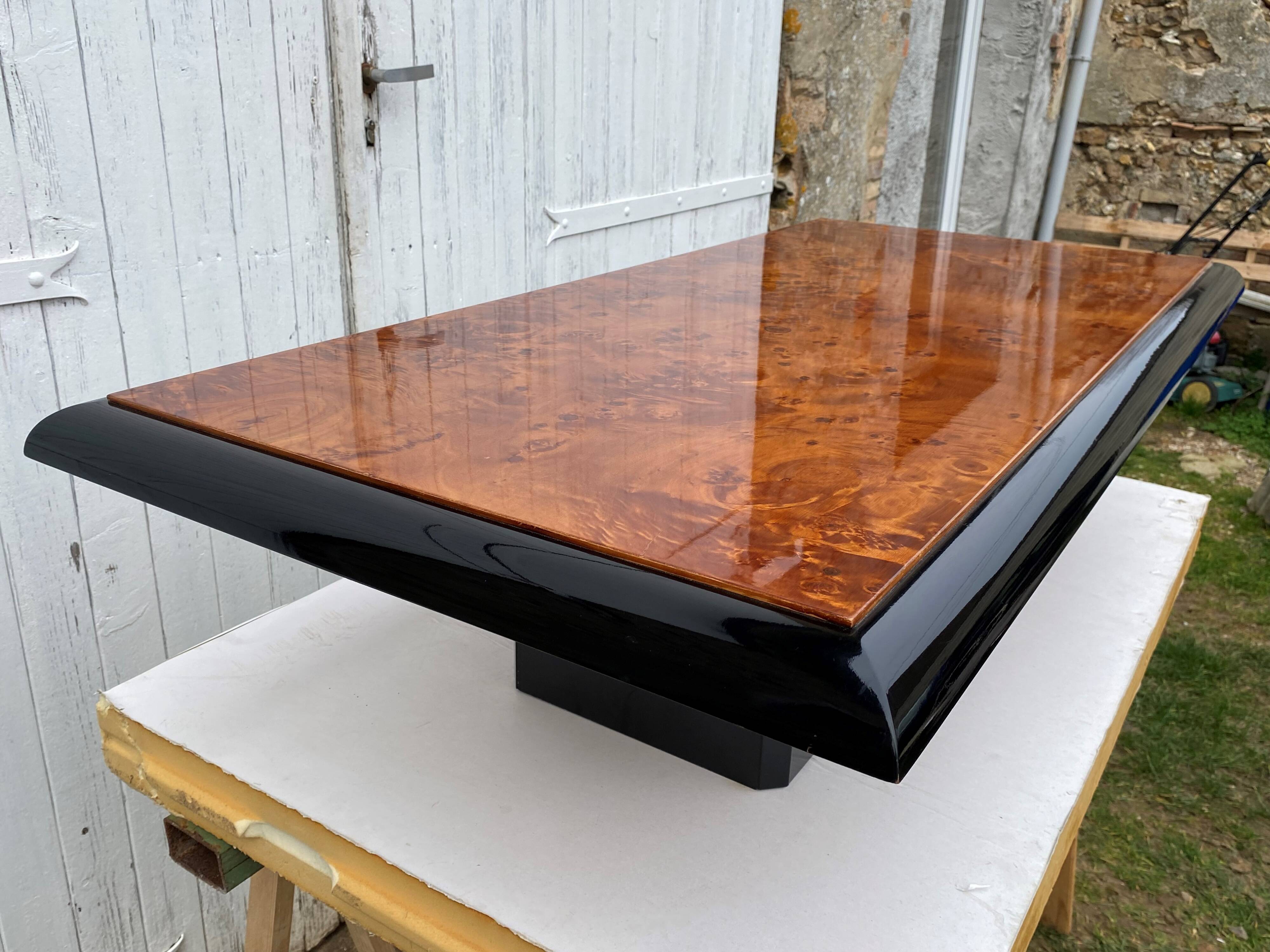 N1 coffee table in vintage 70s elm burl