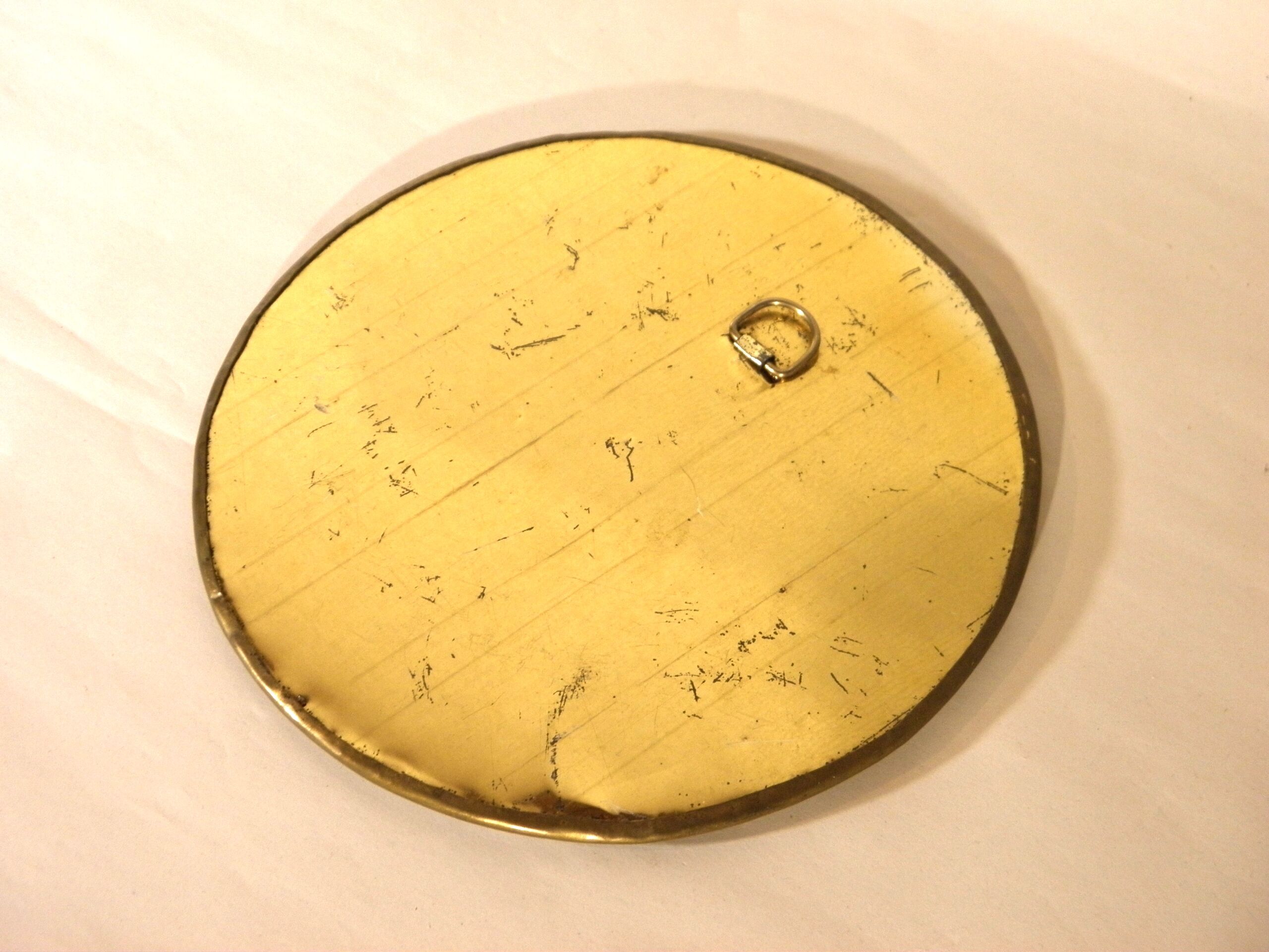 Round brass mirror 19 cm