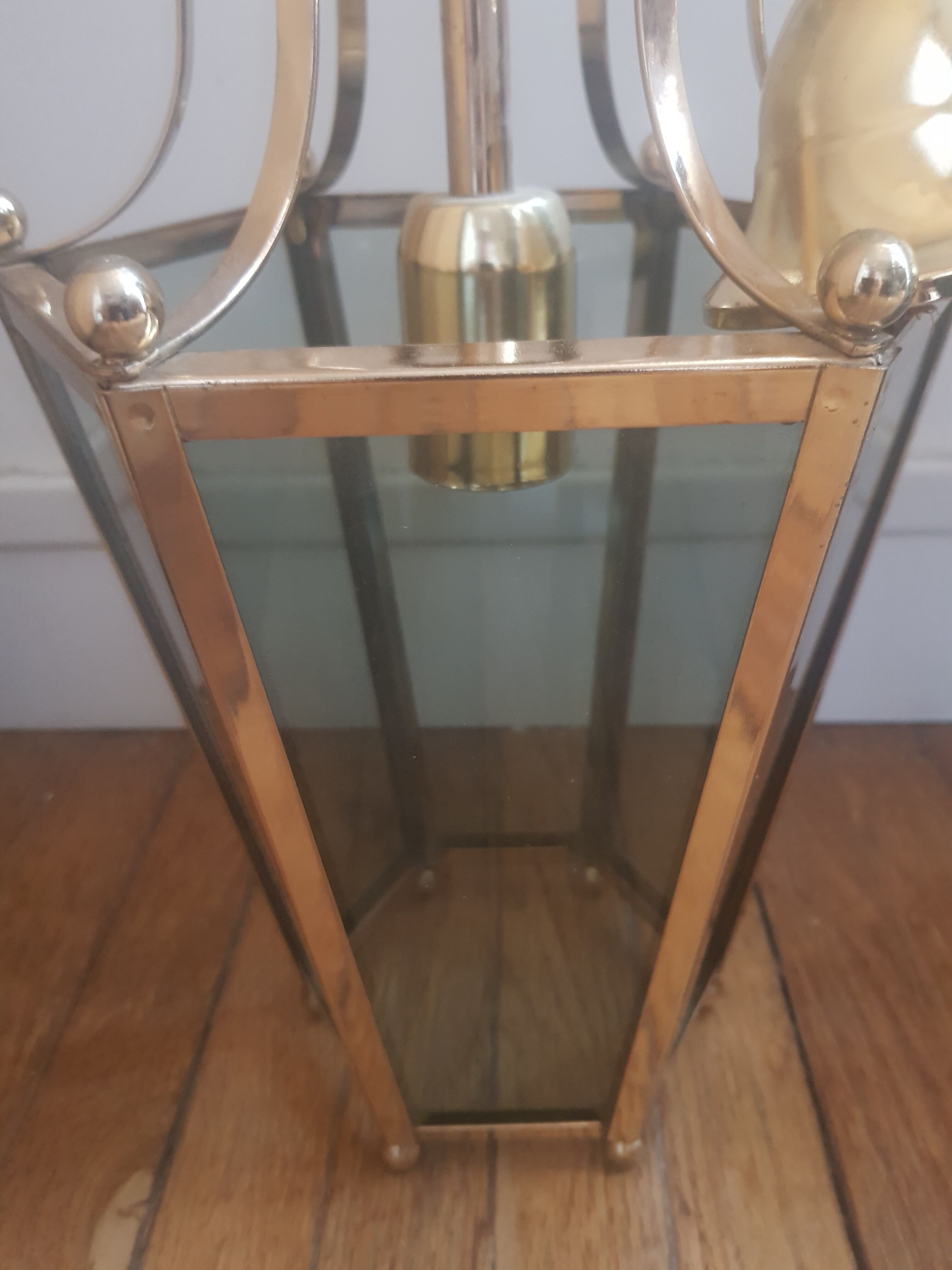 Glass and brass ceiling