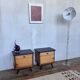 Paire de tables de nuit table de chevet vintage pieds compas