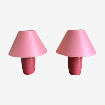 Paire de lampes rose