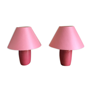 Paire de lampes rose