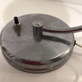 Art Deco adjustable desk or bedside lamp in chromed metal and Clichy globe