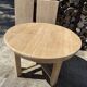 Round solid oak table with extensions, maximum 220cm.