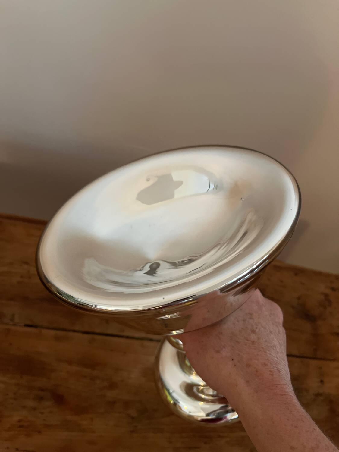 Coupe / calice en verre mercurisé soufflé  vintage