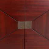 Vintage bar cabinet with brass markings