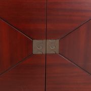 Vintage bar cabinet with brass markings
