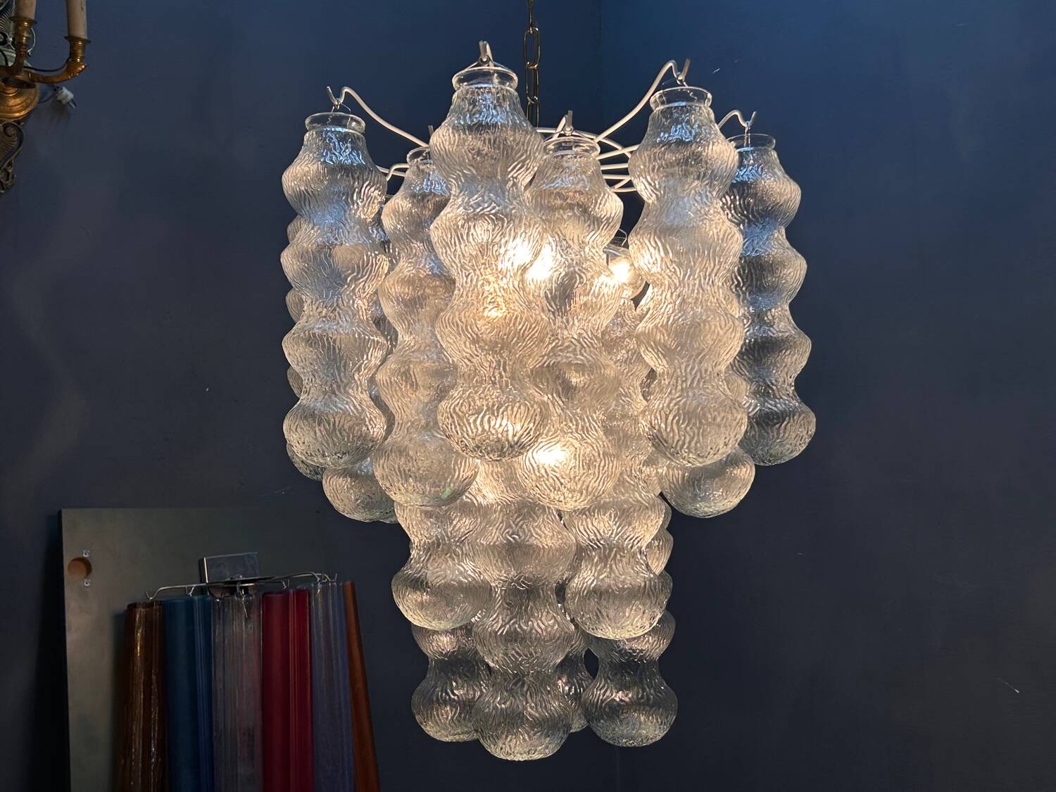 Lustre en verre de Murano à bulles, années 1980, Italie