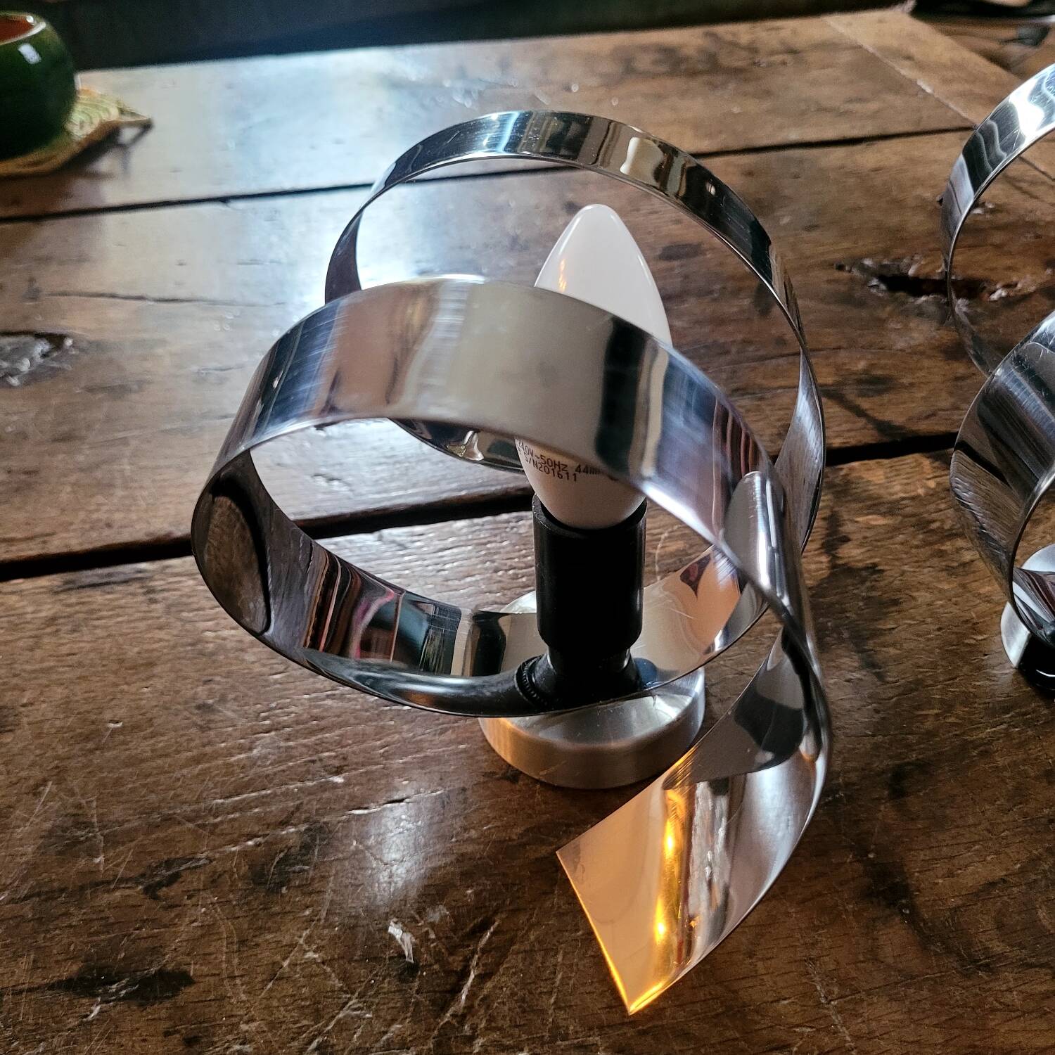 Pair of 70s chrome metal wall lights