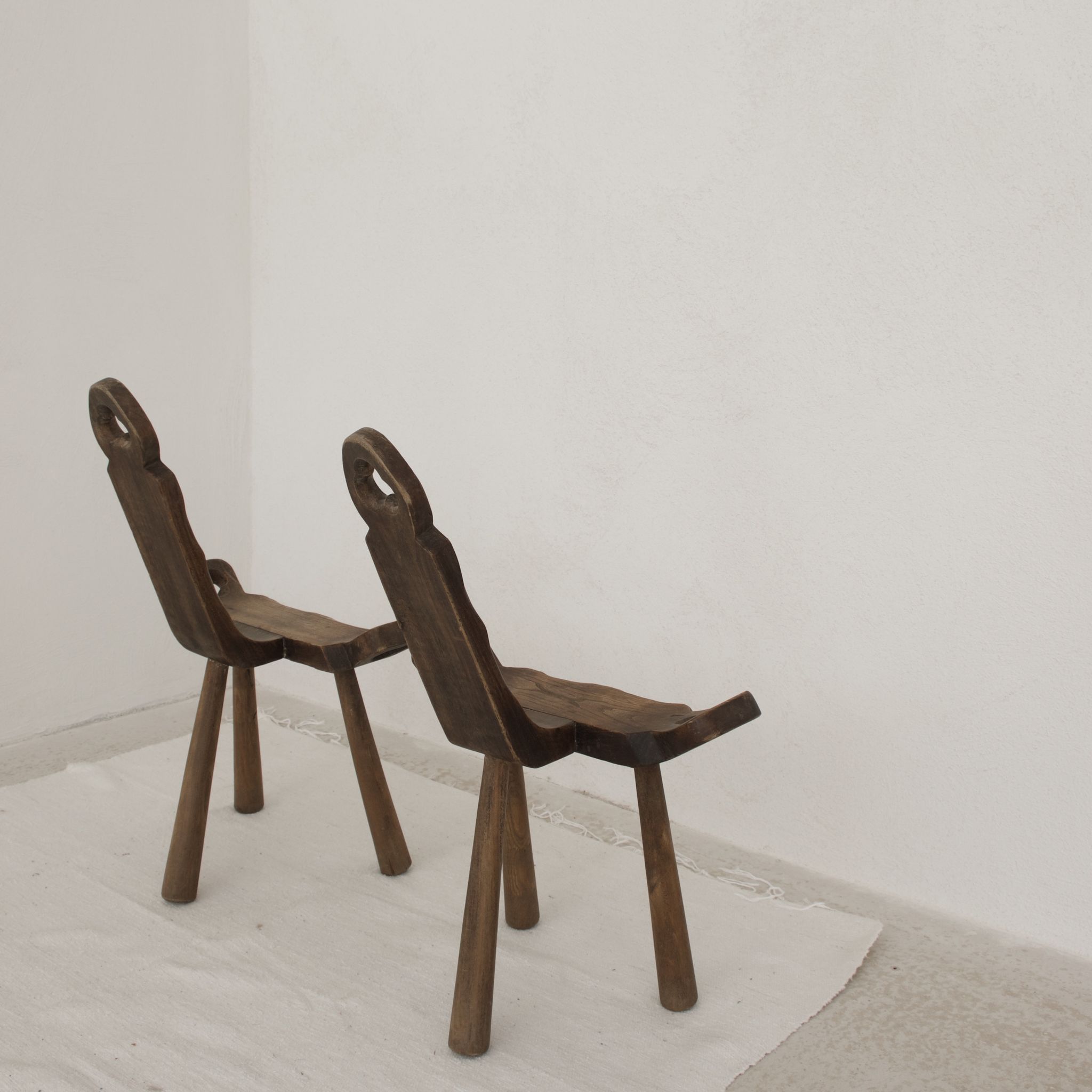 Pair of brutalist stools