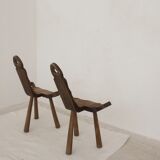 Pair of brutalist stools