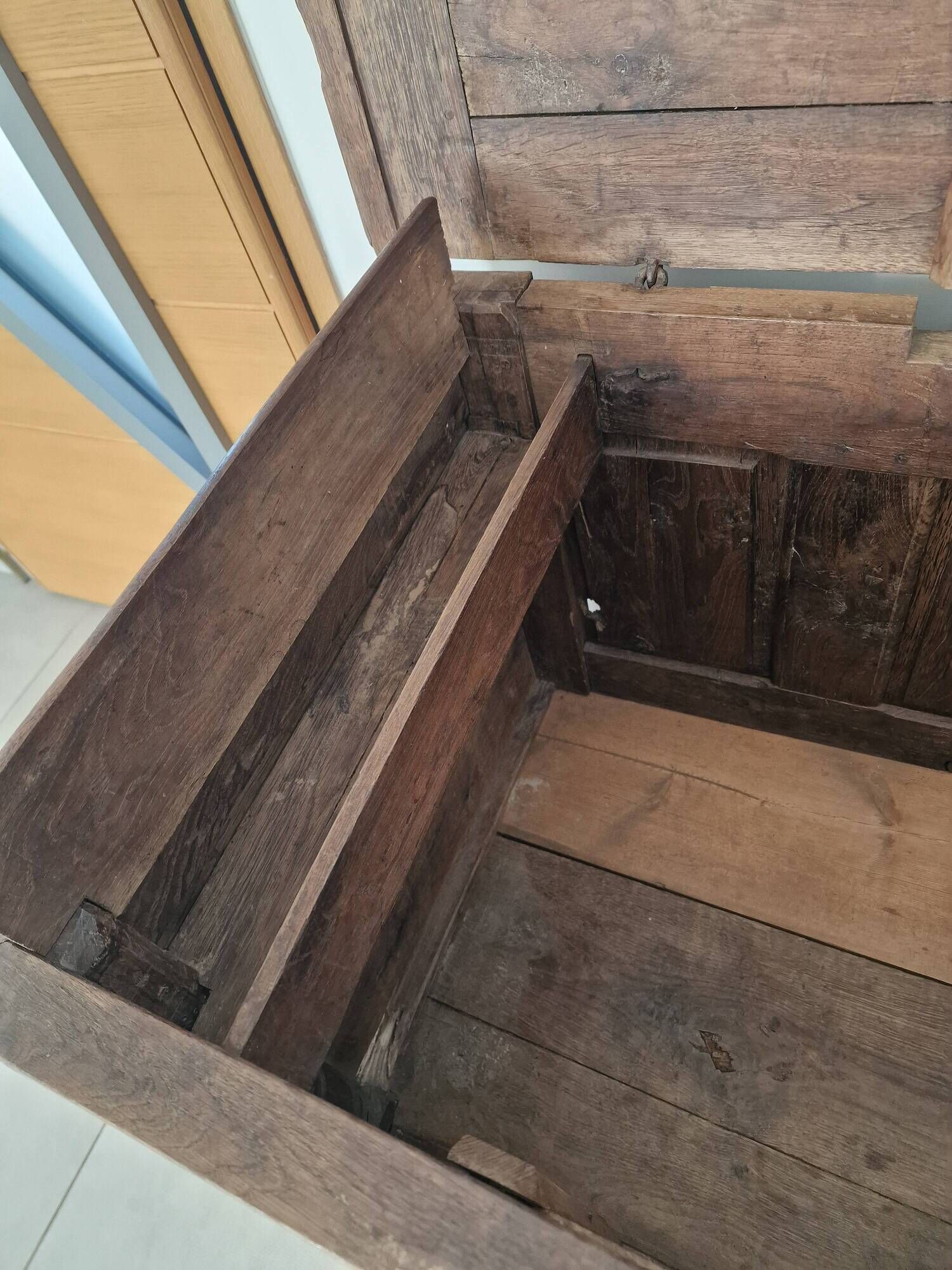 Antique carved oak chest