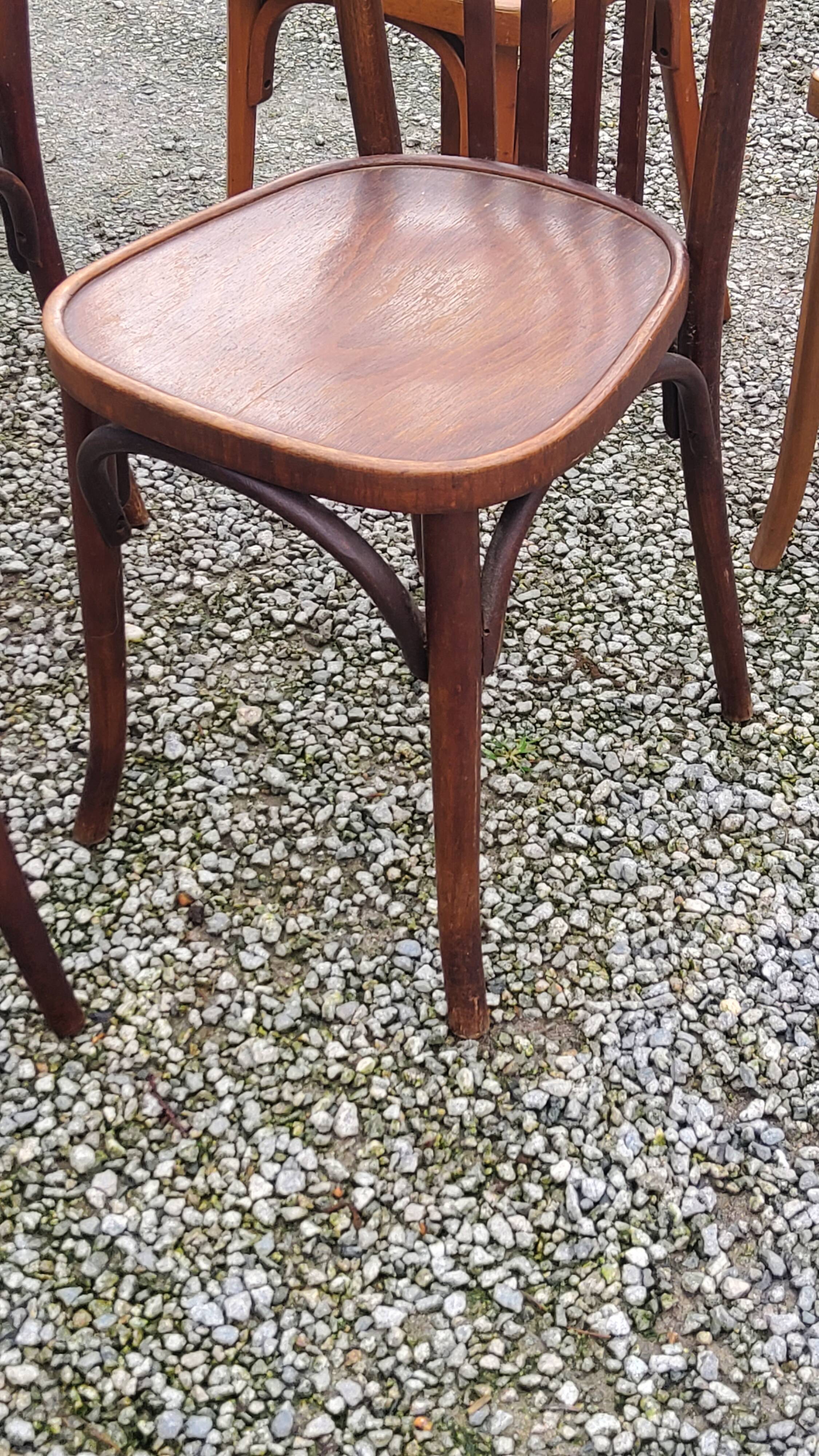 Set of 6 old bistro chairs Baumann and others