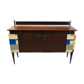 Mid-century decorated sideboard with internal lighting by Società Italiana Compensati Curvati