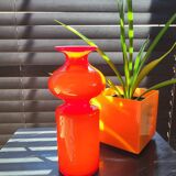 Scandinavische glazen hooped vaas Per Lütken voor Holmegaard, Denmark, 1950