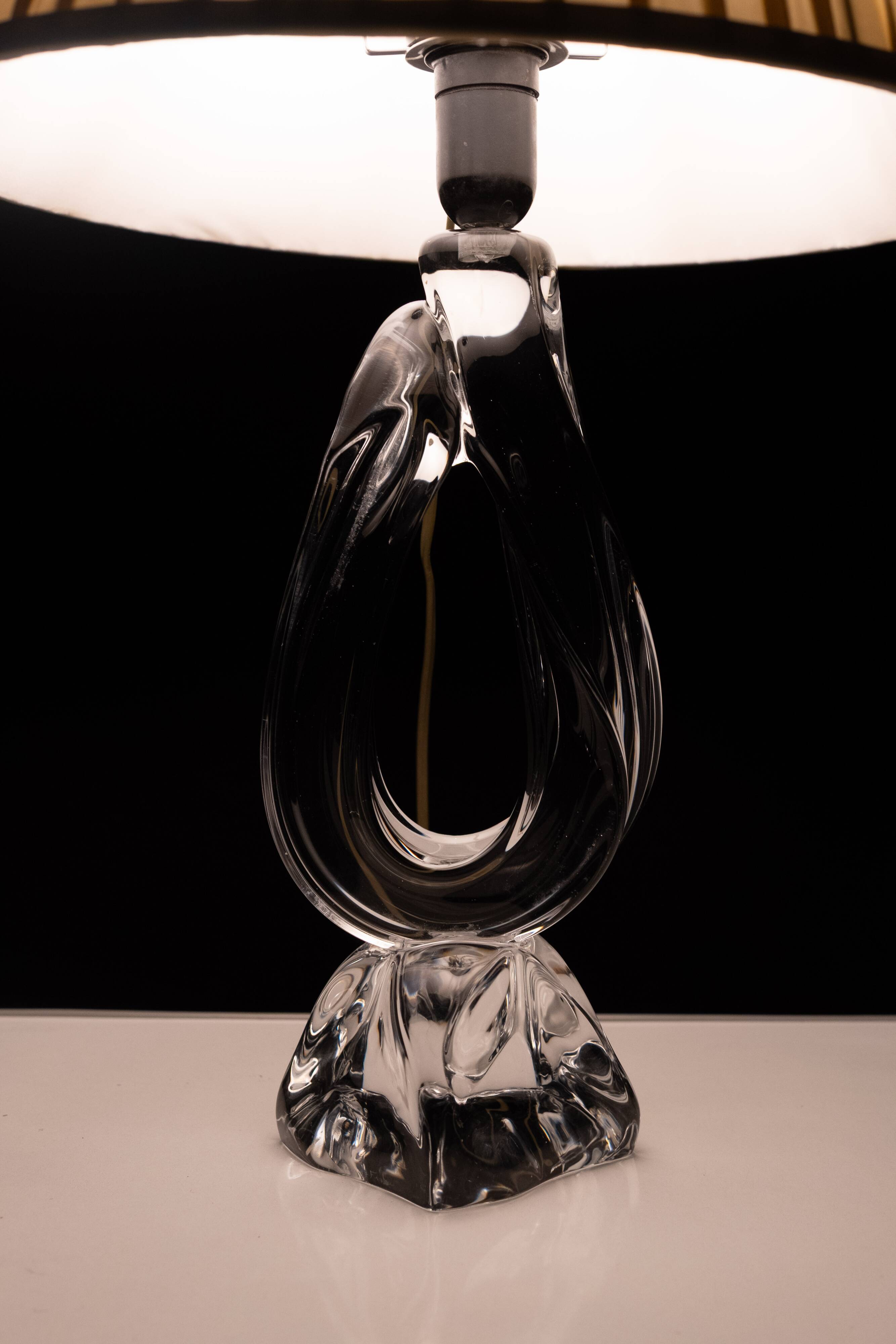 Daum France Crystal Glass table lamp 1965