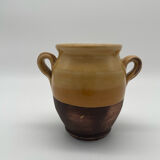 Varnished yellow terracotta confit pot