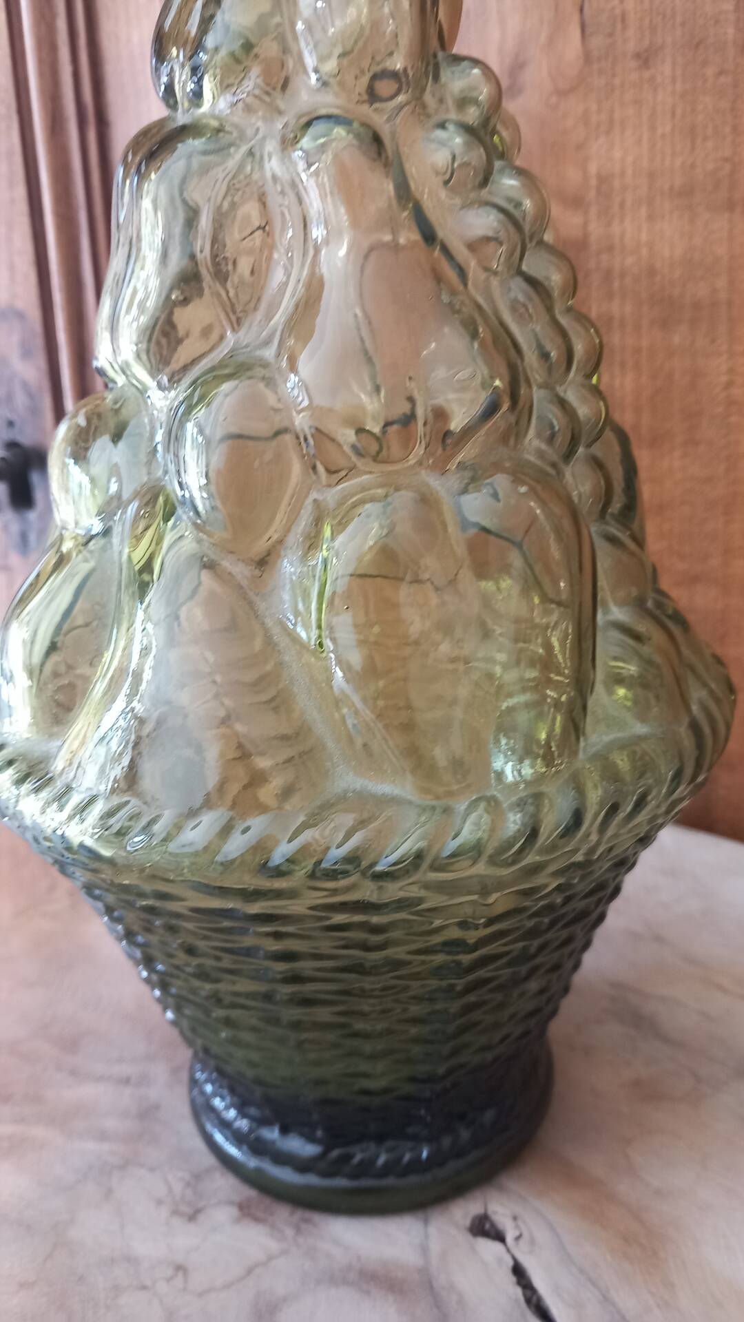 Italian carafe genius glass bottle from Empoli 60s 70s.
